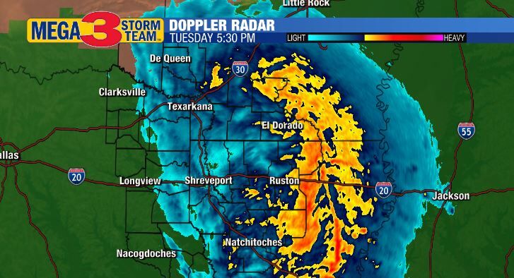 Mega 3 Storm Team Doppler Radar Image as of Late Tuesday Afternoon